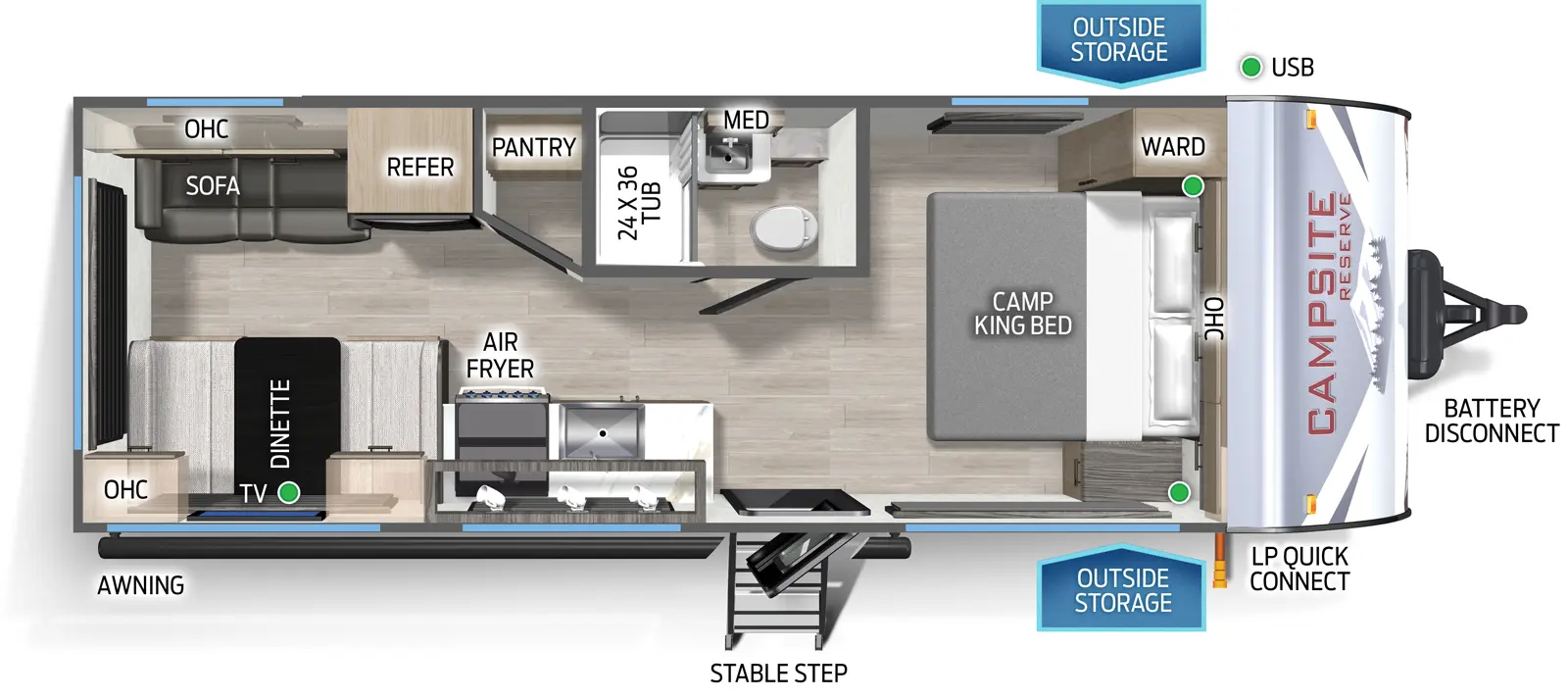 Campsite Reserve 20LJ Floorplan